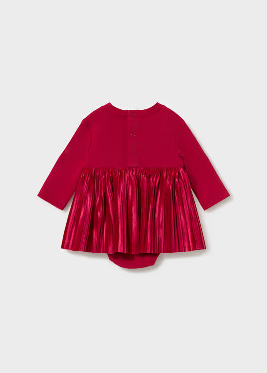 Mayoral Vestito plissettato velluto bimba