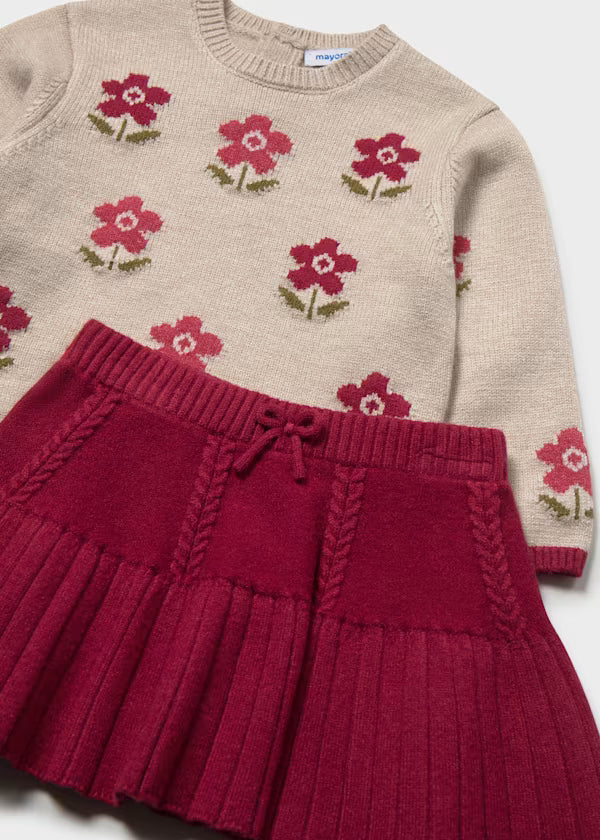 Mayoral Completo gonna e maglione intarsi neonata