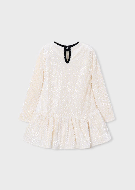Mayoral Vestito in velluto con paillettes e fiocco