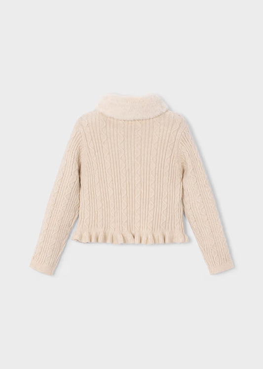 Mayoral Cardigan a maglia con colletto teddy