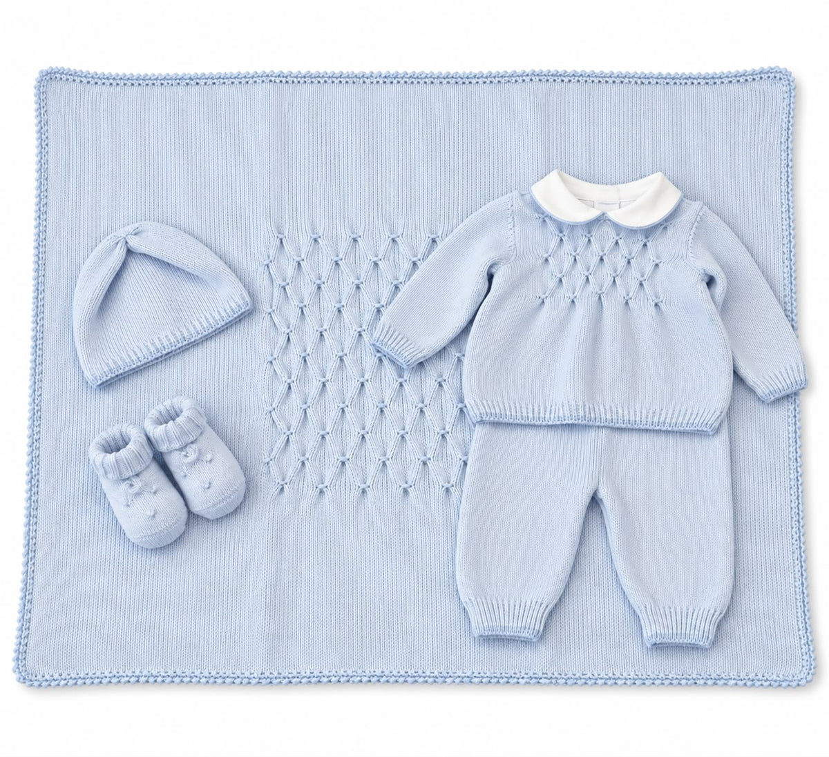 Bebé di Almy Set con completo 2pz, copertina, cappellino e scarpetta