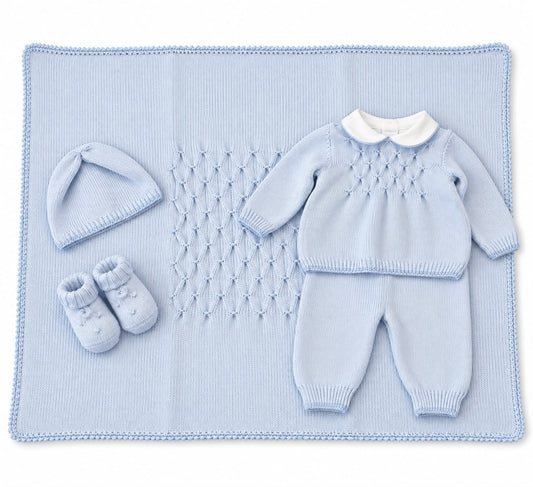 Bebé di Almy Set con completo 2pz, copertina, cappellino e scarpetta