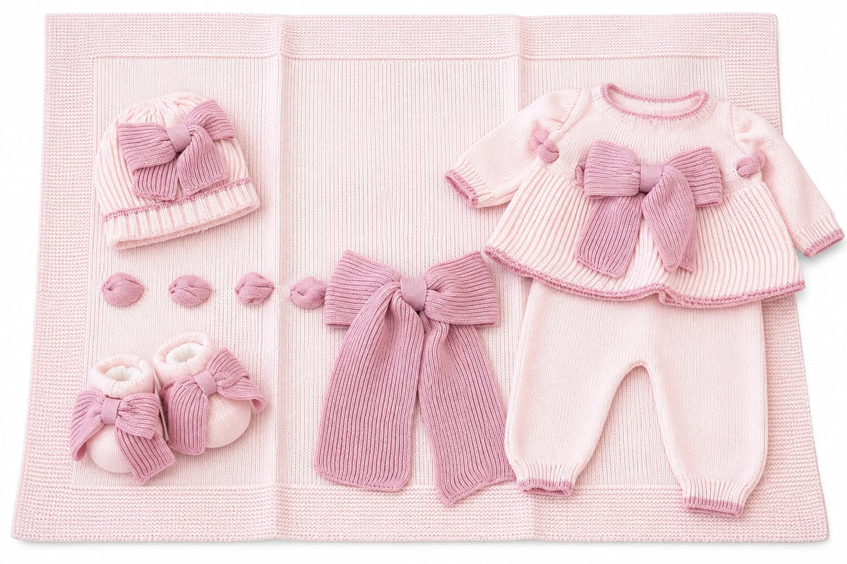 Bebé di Almy Set con completo 2pz, copertina, cappellino e scarpetta