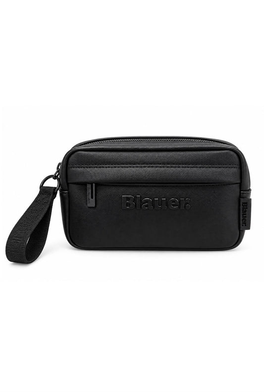 Blauer Saffiano leather clutch