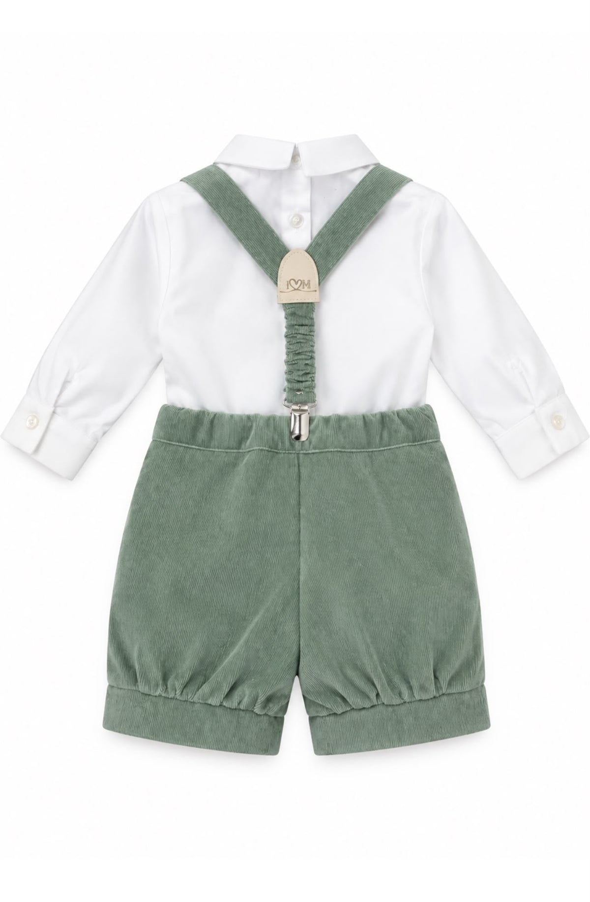 Isabel Martinez Salopette con camicia e papillon per neonato