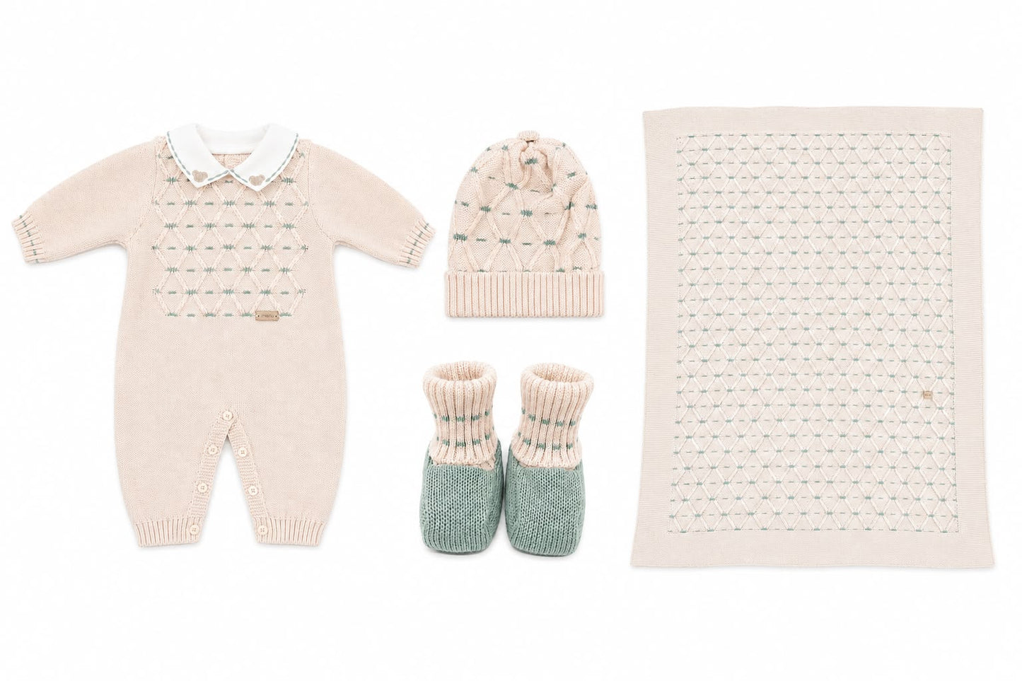Marlù tutina neonato con copertina, scarpetta e cappellino