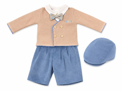 Marlù salopette neonato 4pz con coppola elegante