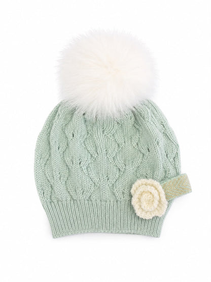 Marlù salopette 3pz con cappellino pompon e scarpetta