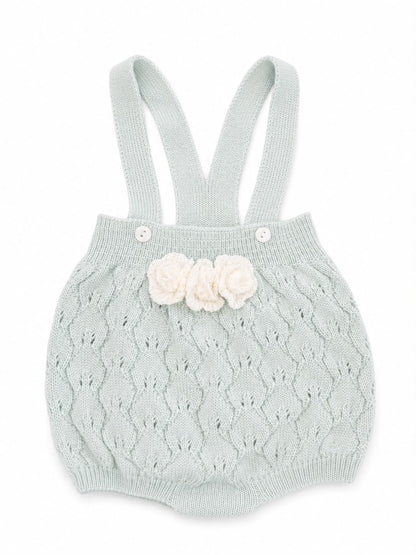 Marlù salopette corta 3 pz con cappellino pompon e scarpetta