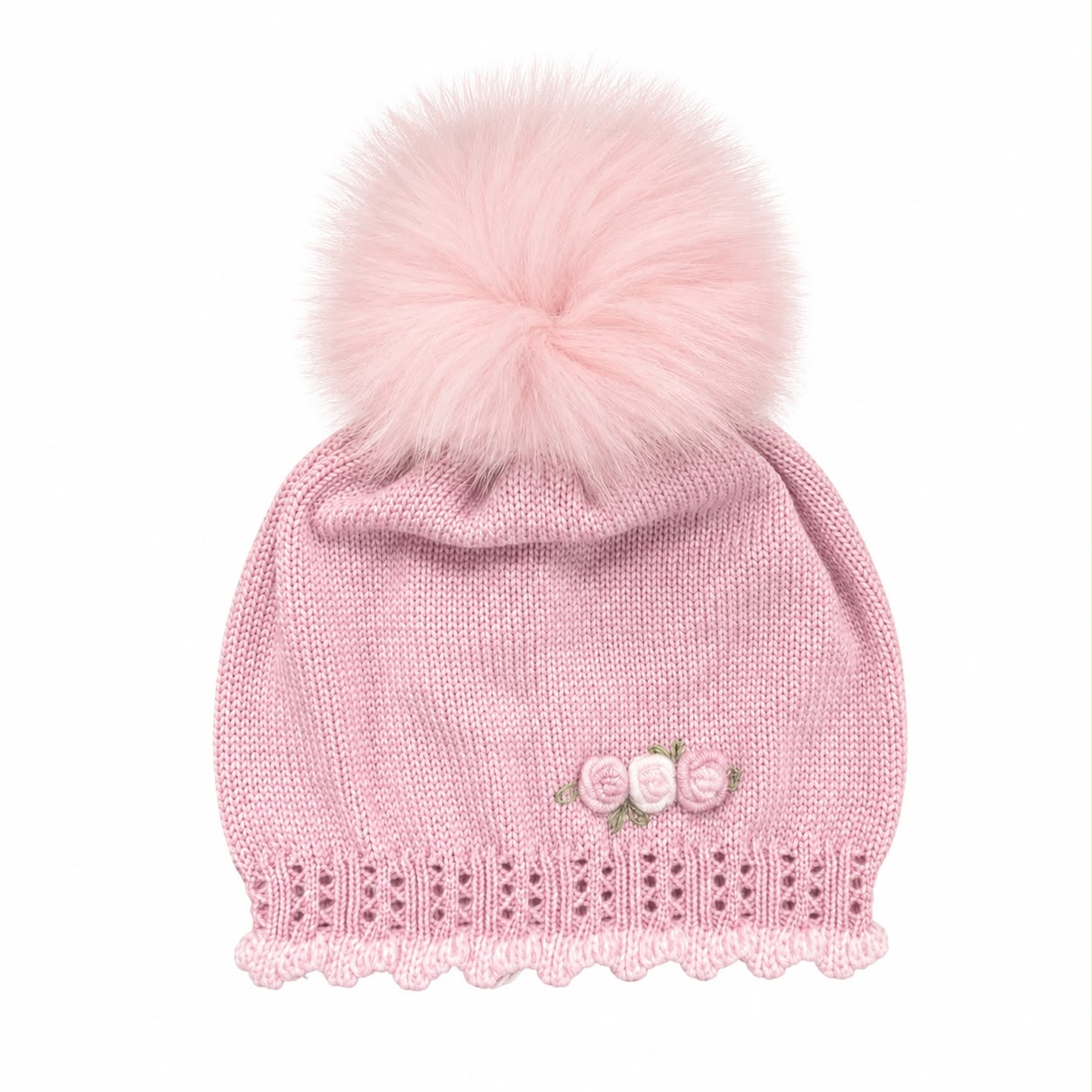 Marlù completo nascita 3 pz con cappellino pompon, bavetta, copertina, lenzuolino e scarpetta