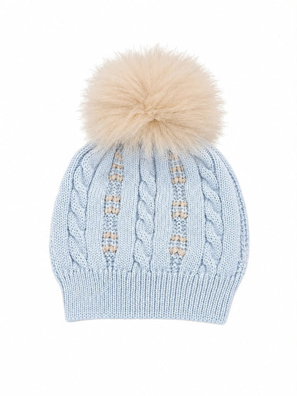 Marlù salopette corta neonato con scarpetta, cappellino con pompon, bavetta e copertina