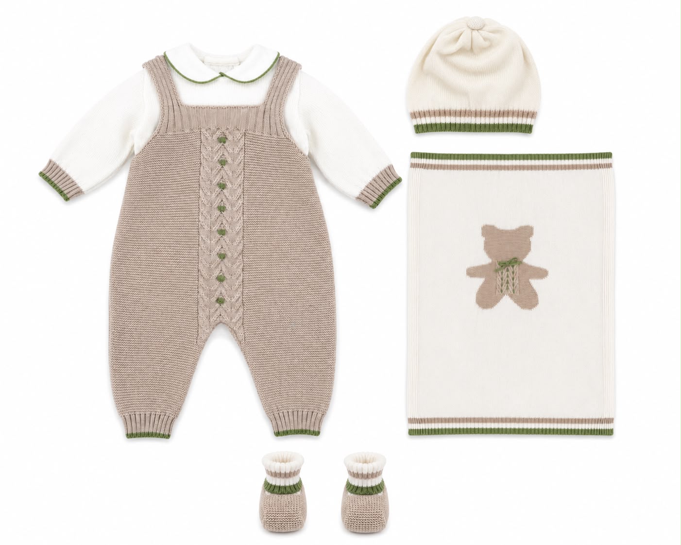 Marlù salopette neonato con cappellino, scarpetta e copertina