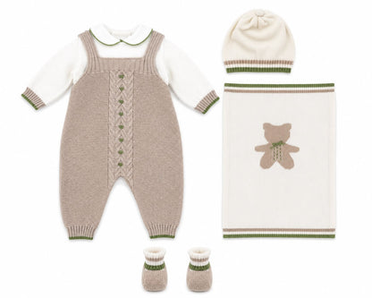Marlù salopette neonato con cappellino, scarpetta e copertina