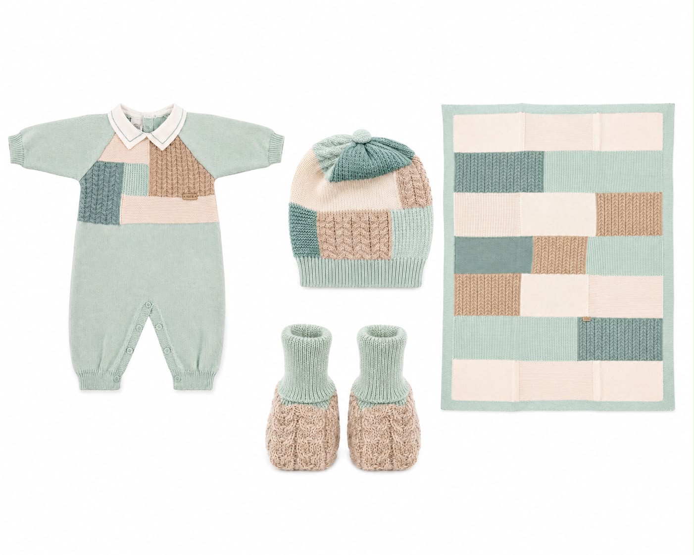 Marlù tutina neonato con copertina, scarpetta e cappellino