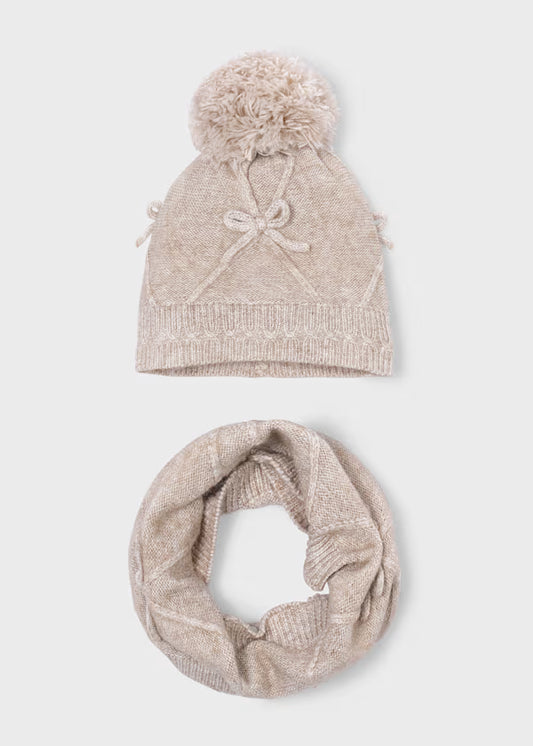 Mayoral Completo con cappello e scaldacollo con fiocchi