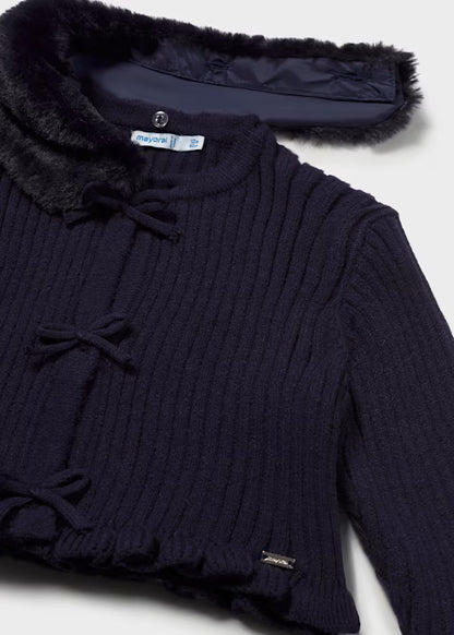 Mayoral Cardigan con colletto pelliccia