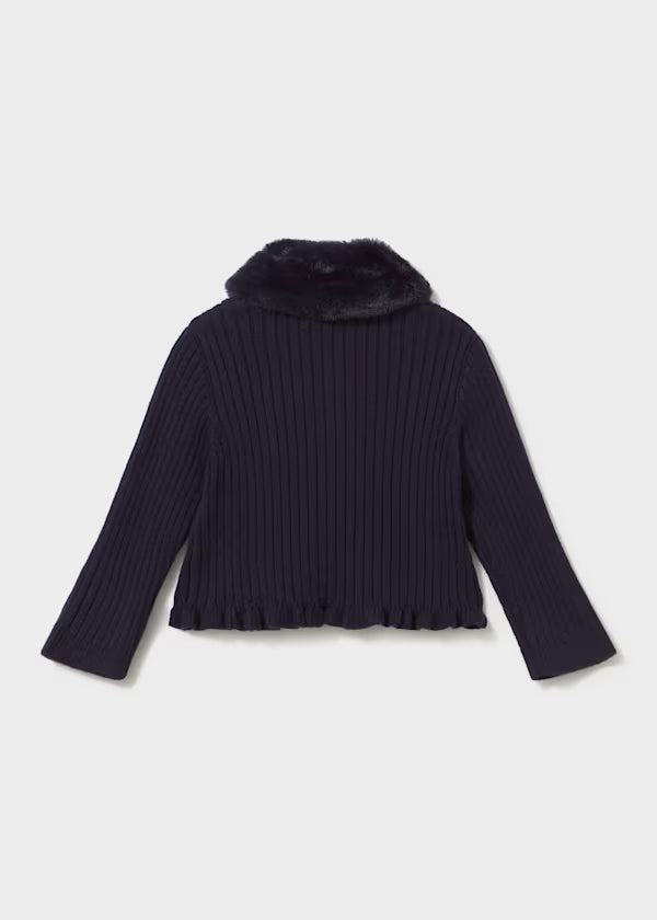 Mayoral Cardigan con colletto pelliccia