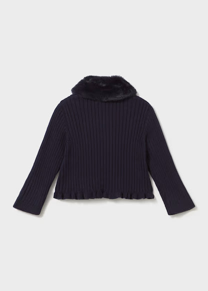 Mayoral Cardigan con colletto pelliccia