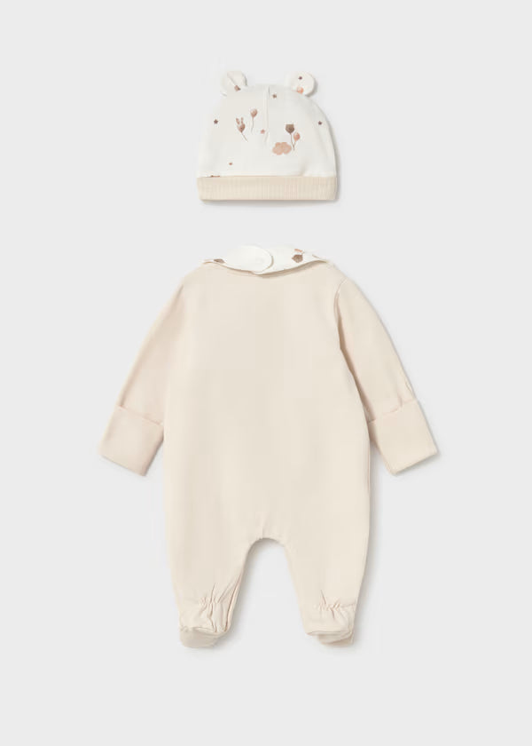 Mayoral Set pigiama cappello e bavaglino con orsetto