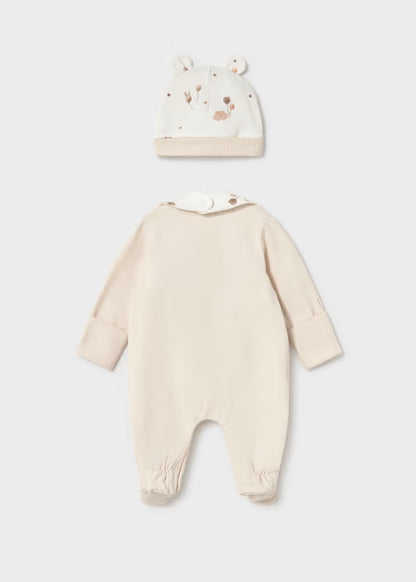 Mayoral Set pigiama cappello e bavaglino con orsetto