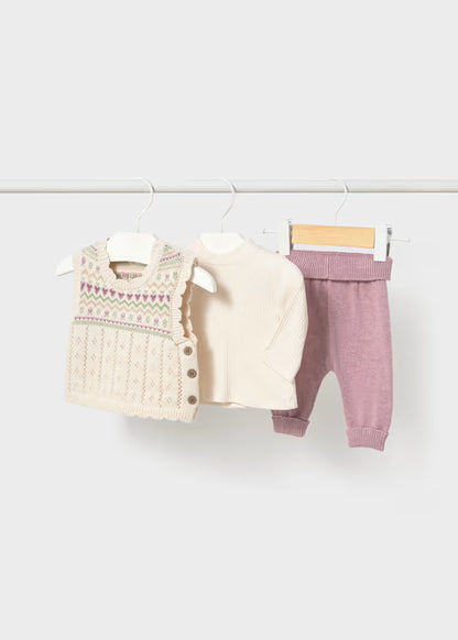 Mayoral Completo 3pz gilet per neonata