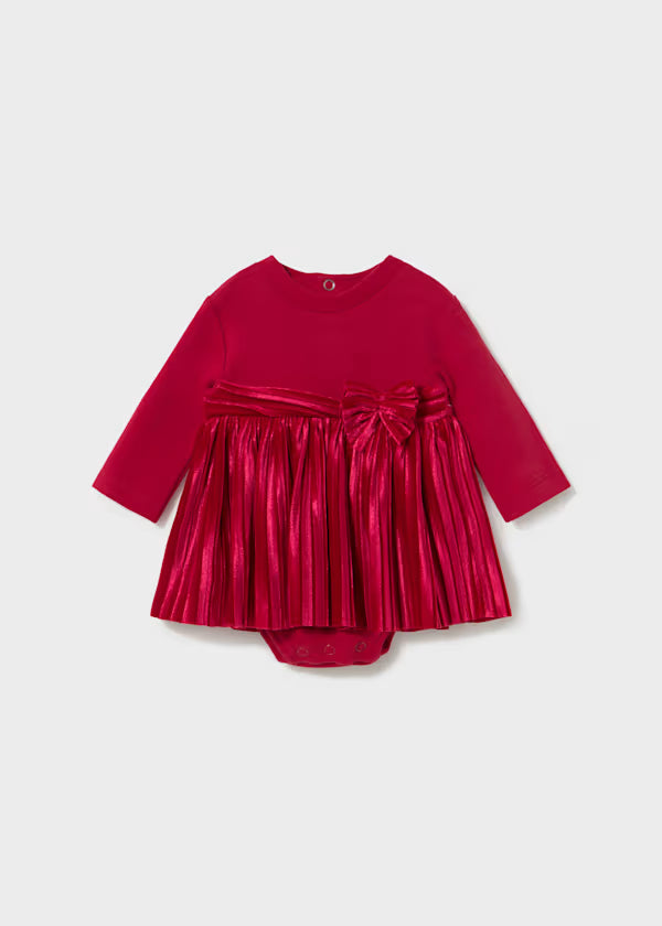 Mayoral Vestito plissettato velluto bimba