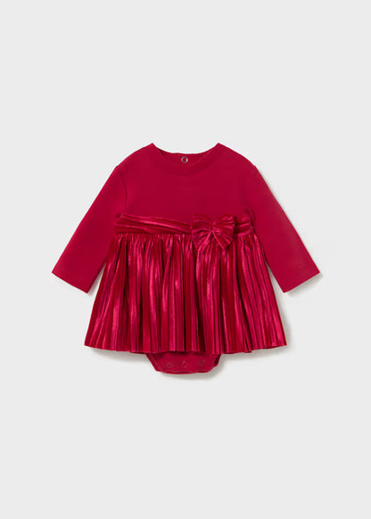 Mayoral Vestito plissettato velluto bimba