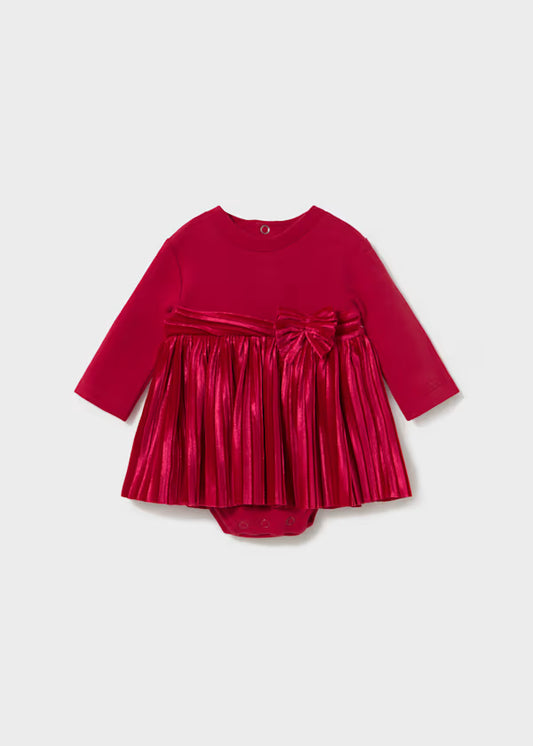 Mayoral Vestito plissettato velluto bimba