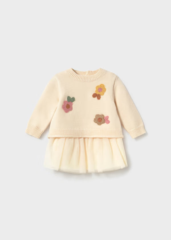 Mayoral Vestito a maglia fiori