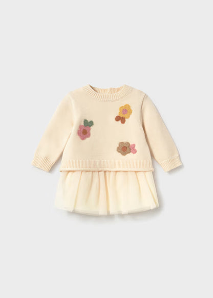 Mayoral Vestito a maglia fiori