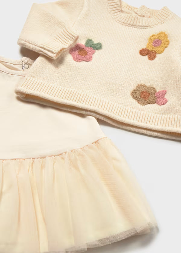 Mayoral Vestito a maglia fiori