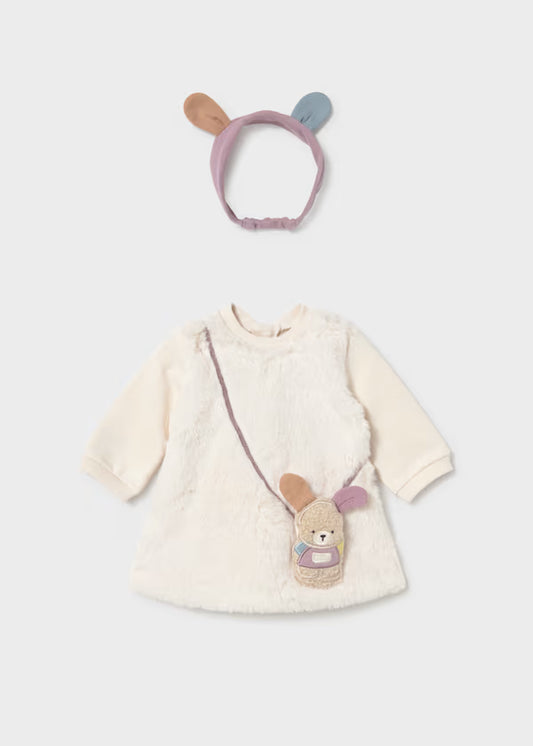 Mayoral Vestito borsa simulata con cerchietto neonata