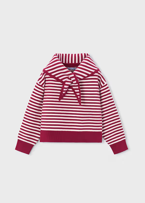 Mayoral Maglione con foulard a righe bambina