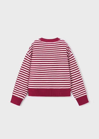 Mayoral Maglione con foulard a righe bambina