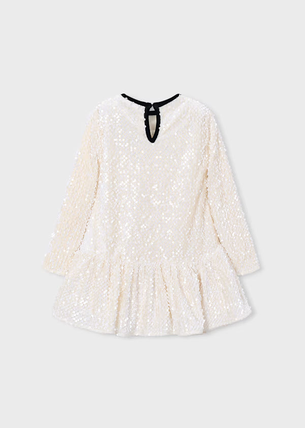 Mayoral Vestito in velluto con paillettes e fiocco