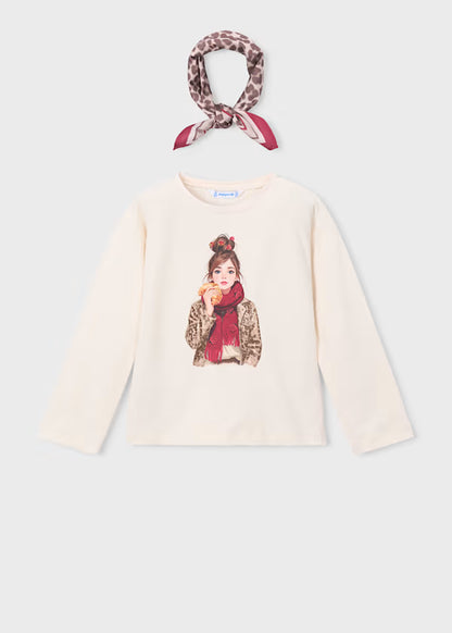 Mayoral Maglietta con foulard per bambina