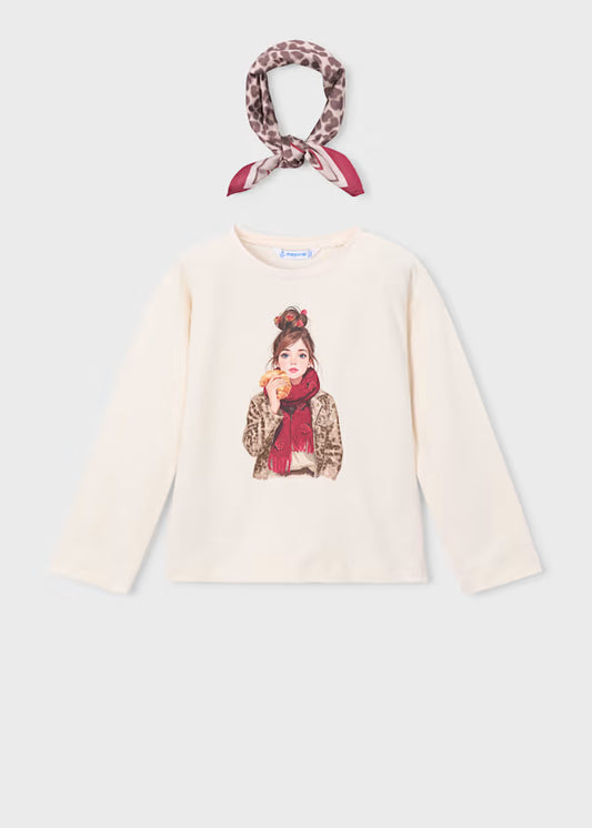 Mayoral Maglietta con foulard per bambina