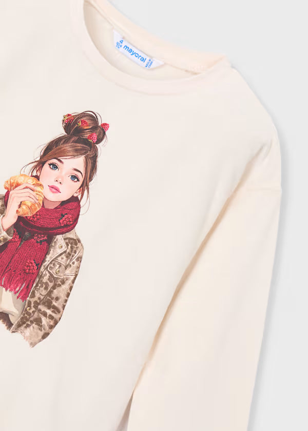 Mayoral Maglietta con foulard per bambina