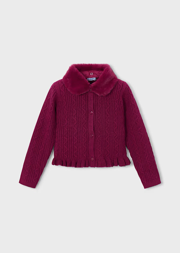 Mayoral Cardigan a maglia con colletto teddy
