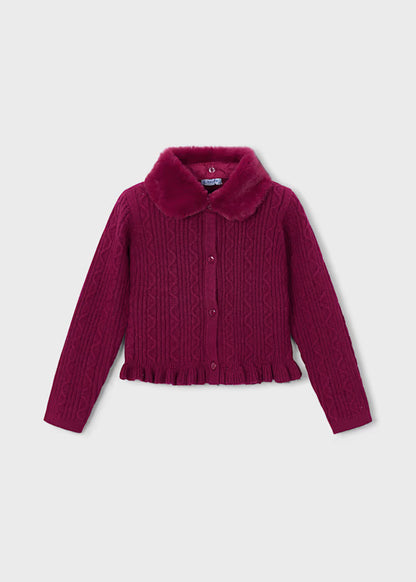 Mayoral Cardigan a maglia con colletto teddy