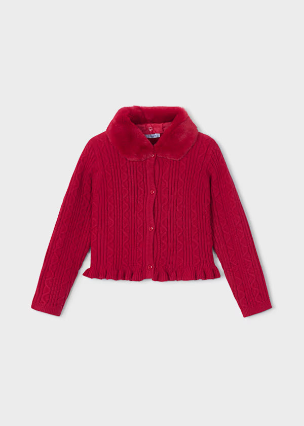 Mayoral Cardigan a maglia con colletto teddy