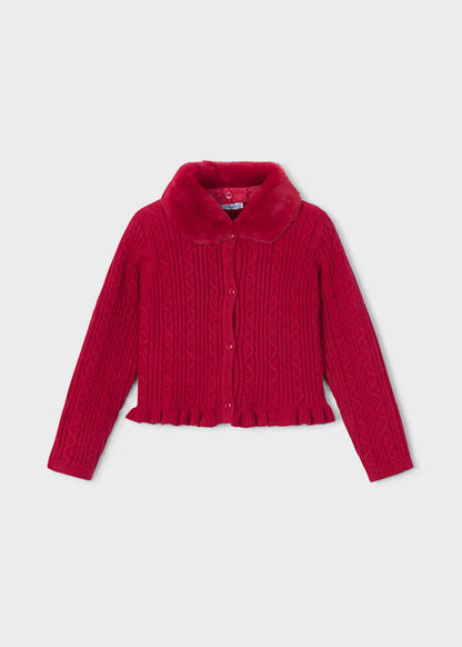 Mayoral Cardigan a maglia con colletto teddy