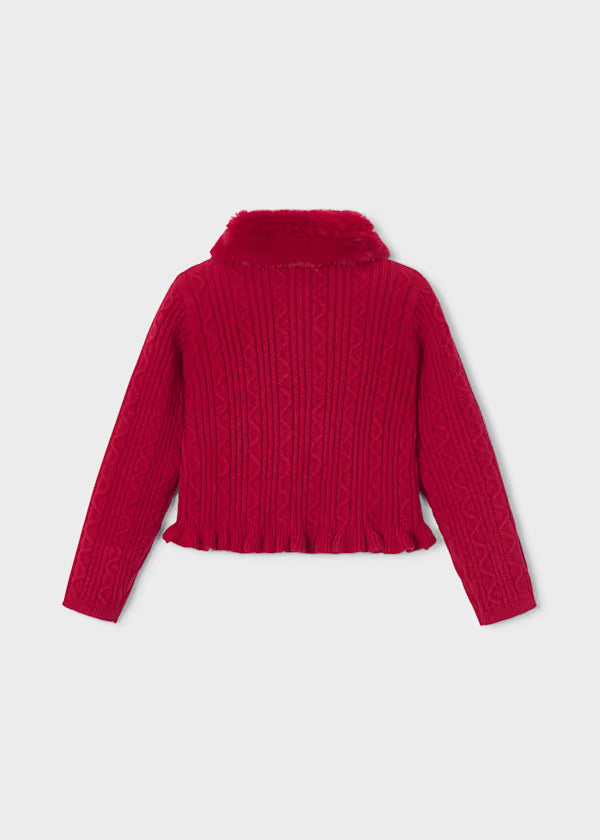 Mayoral Cardigan a maglia con colletto teddy