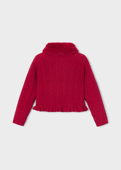 Mayoral Cardigan a maglia con colletto teddy
