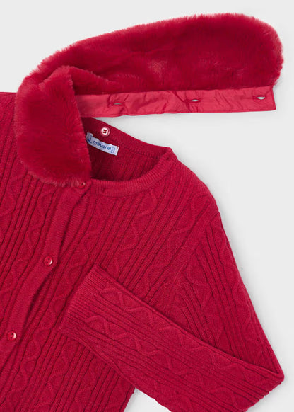 Mayoral Cardigan a maglia con colletto teddy
