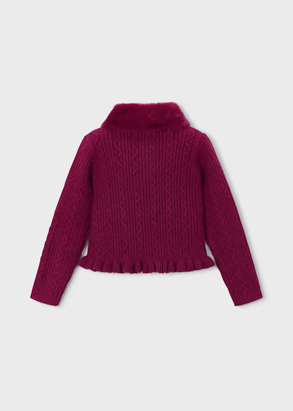 Mayoral Cardigan a maglia con colletto teddy