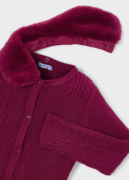 Mayoral Cardigan a maglia con colletto teddy