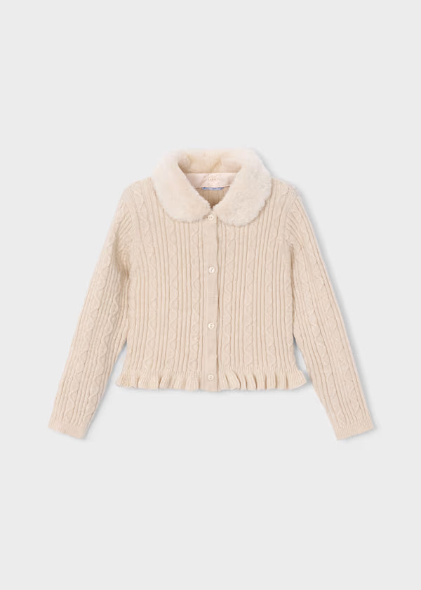 Mayoral Cardigan a maglia con colletto teddy