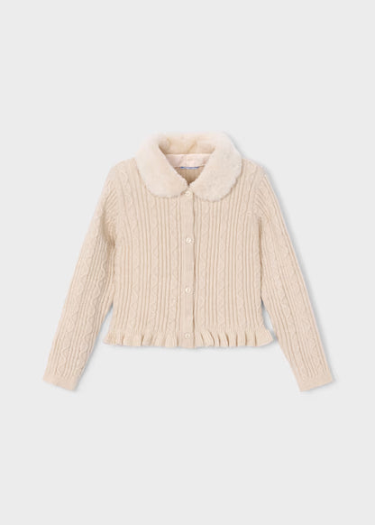 Mayoral Cardigan a maglia con colletto teddy
