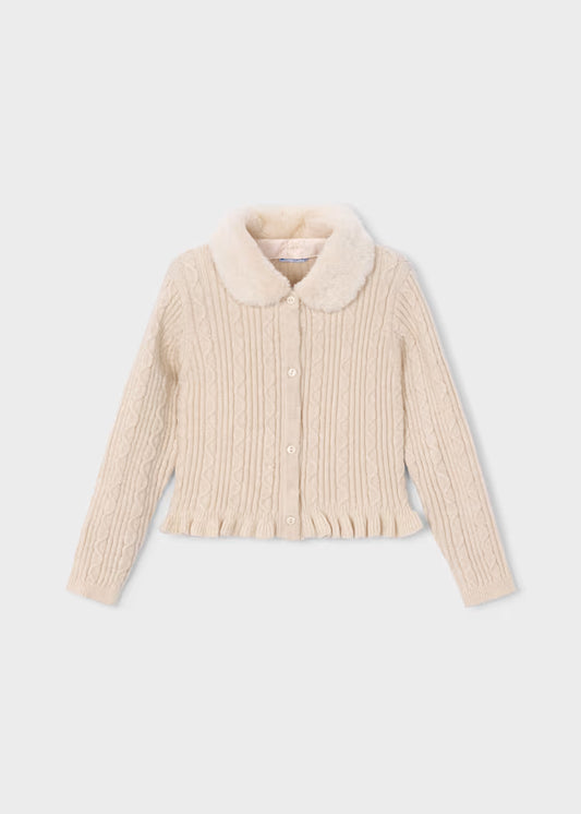 Mayoral Cardigan a maglia con colletto teddy